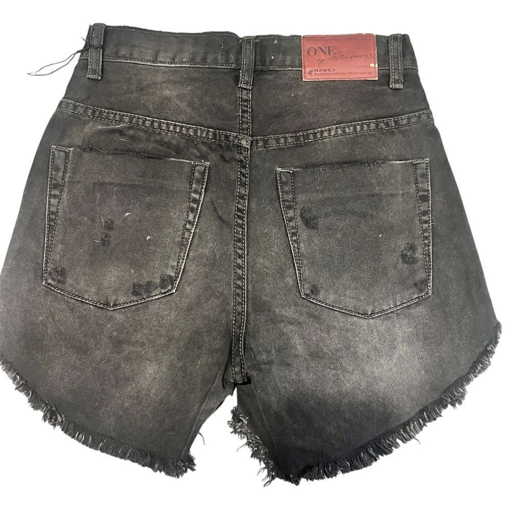 NWT One Teaspoon high waisted hawks black distressed shorts size 26 women's - Picture 2 of 10